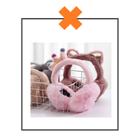 Oorwarmers fluffy kroon roze